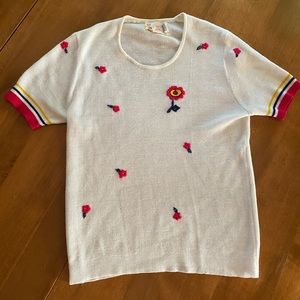 Vintage flower woven tee